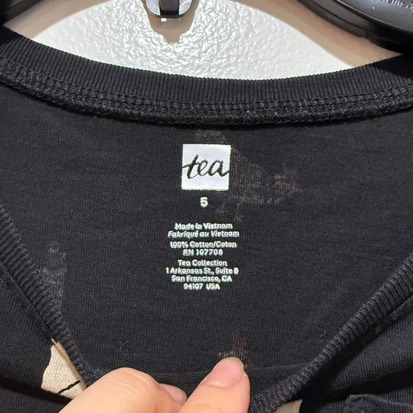 Tea Collection Play Dress Sz 5 Peruvian Chickens Print 100% Cotton Black Funky - Picture 3 of 10